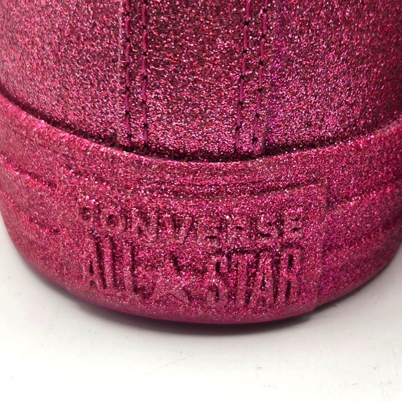 Converse Chuck Taylor All Star Low Fuchsia Glitter Size 8 In Men/ Size 10 Women - Picture 4 of 7